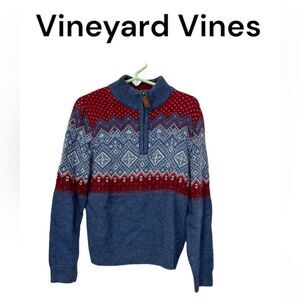 Vineyard Vines fair isle 1/4 zip pullover sweater size 5